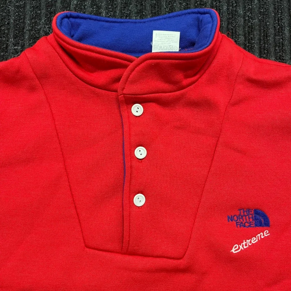 Vintage The North Face Extreme Quarter Button Pullover Sweatshirt Mens M